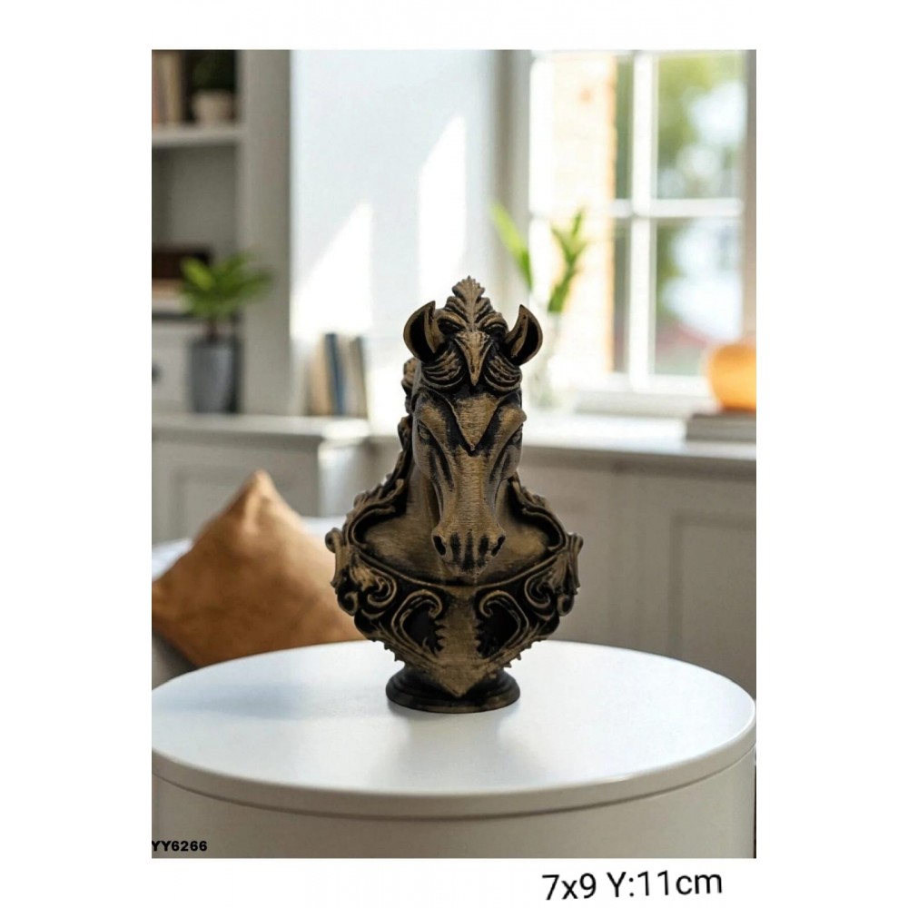 YY6266 Otantik Kabartma Desenli Asil At Tasarım Büst Model Silikon Kalıp