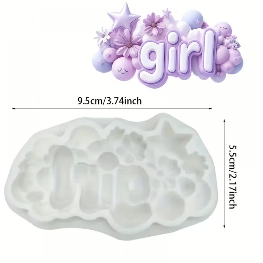 YY6282 Girl Yazılı 2 Boyutlu Tasarım Silikon Kalıp YY6282 Girl Yazılı 2 Boyutlu Tasarım Silikon Kalıp