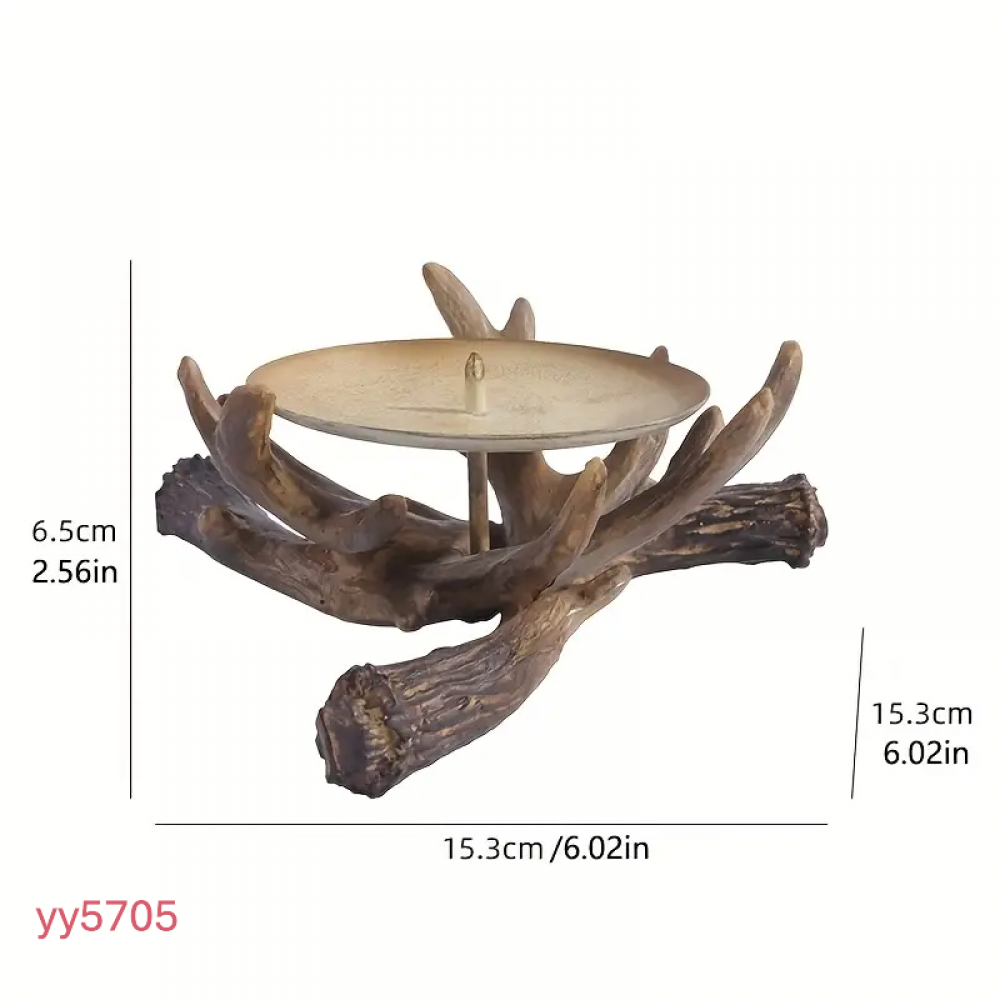 YY5705 Doğal Antler Tasarımlı Mumluk Silikon Kalıp - Şık ve Rustik Dekoratif Figür, Yaratıcı Hediye Seçeneği!