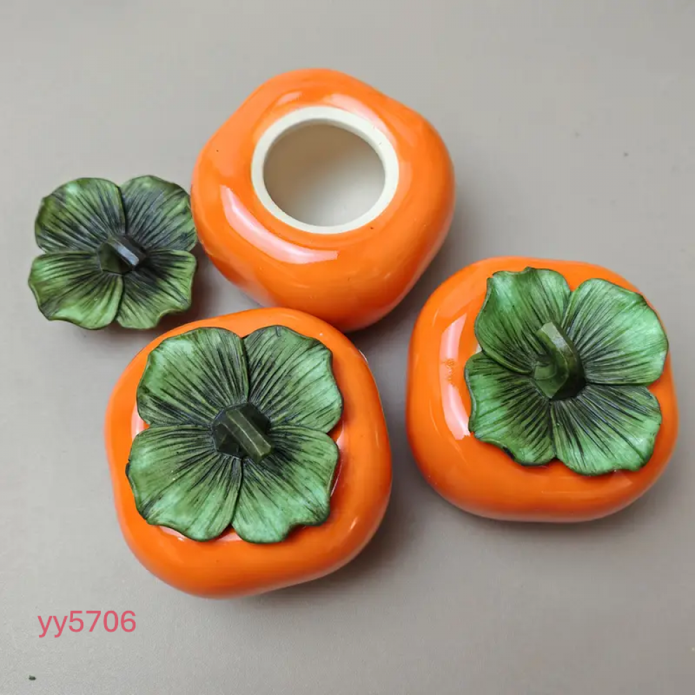 YY5706 Çiçekli Persimmon ( HURMA ) Mumluk Silikon Kalıp - Şık ve Doğal Dekoratif Hediye Seçeneği!