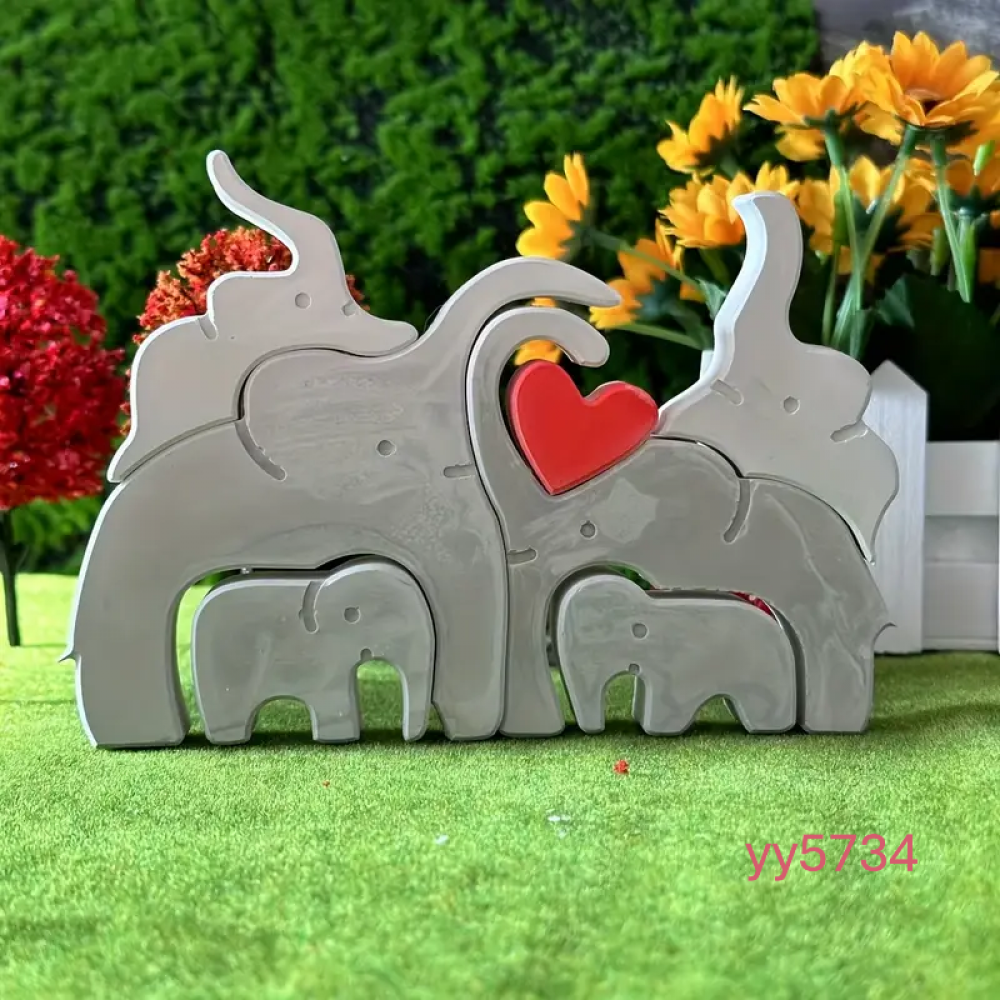  YY5734 Fil Ailesi Silikon Kalıp - Şık ve Sevimli Dekoratif Biblo, Yaratıcı ve Neşeli Hediye Seçeneği!