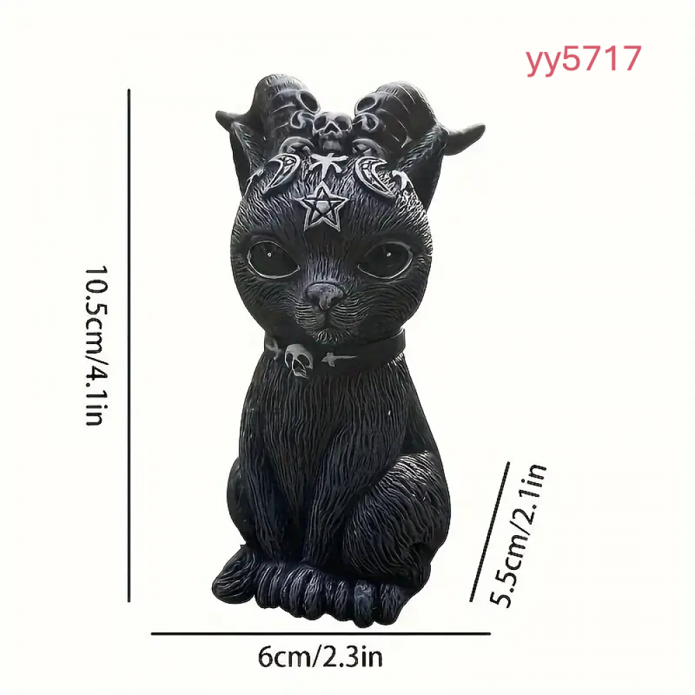  YY5717 Gotik Kedi Figürü Silikon Kalıp - Korkutucu ve Şık Dekoratif Biblo, Yaratıcı Hediye Seçeneği!