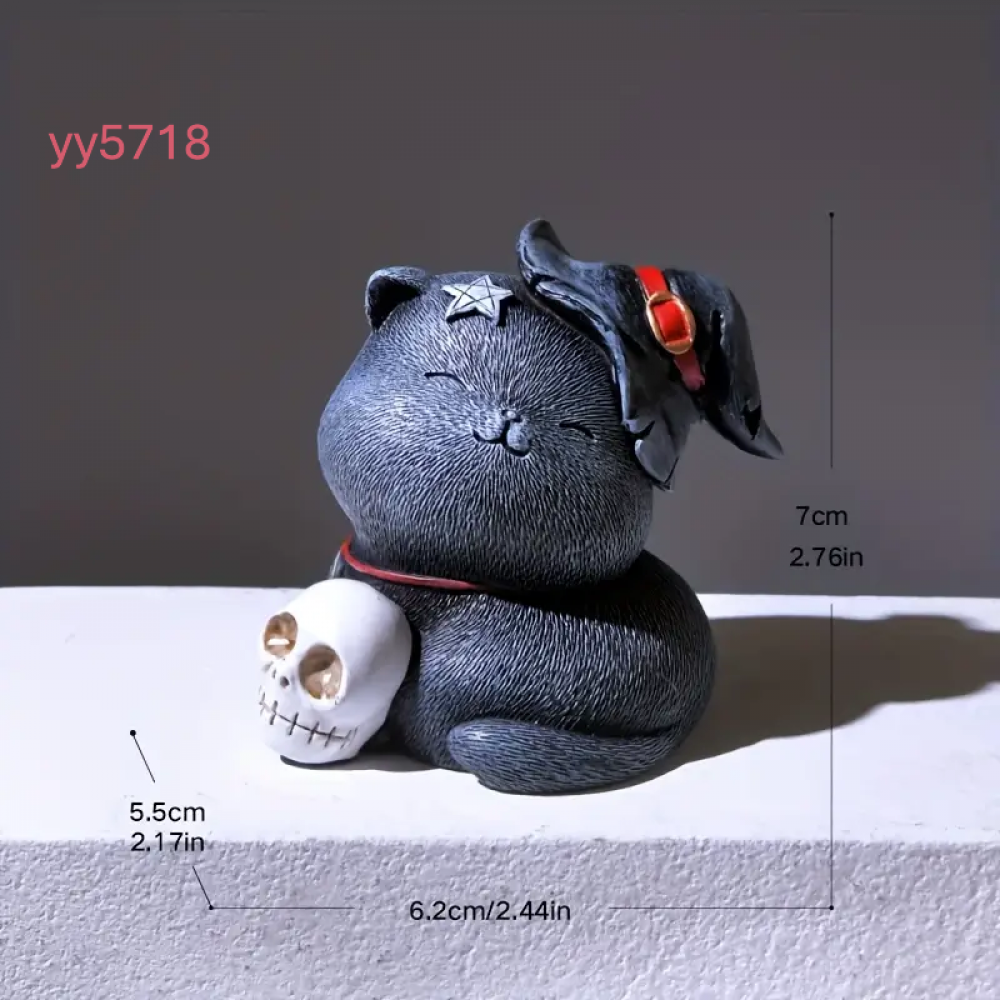  YY5718 Gotik Kedi Figürlü Mumluk Silikon Kalıp - Yaratıcı ve Eğlenceli Dekoratif Hediye Seçeneği!
