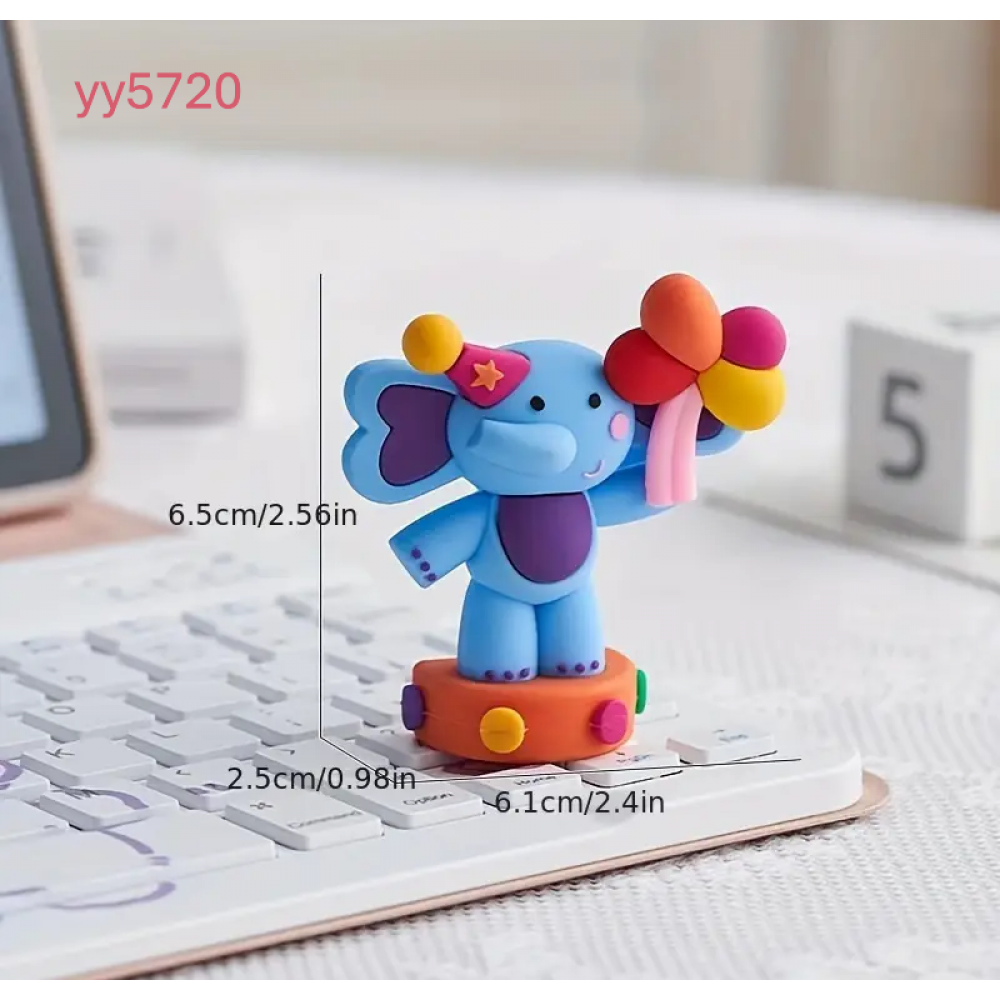  YY5720 Sirk Temalı Bebek Fil Figürü Mum Biblo Silikon Kalıp – Sevimli ve Neşeli Dekoratif Hediye!