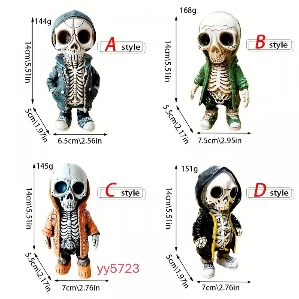  YY5723 Gotik Tasarım İskelet Figürü SİLİKON KALIP BİBLO - Sokak Modası Tarzında, Yaratıcı ve Eğlenceli Hediye Seçeneği!