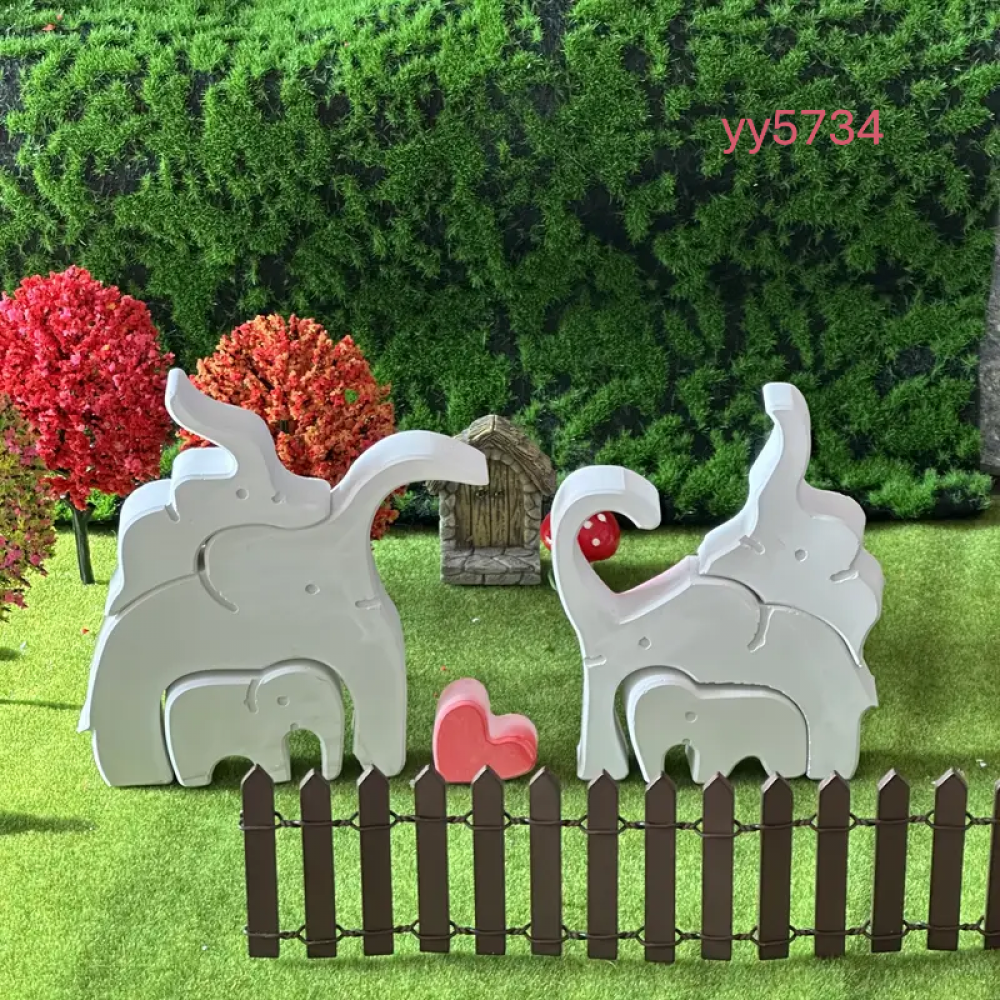  YY5734 Fil Ailesi Silikon Kalıp - Şık ve Sevimli Dekoratif Biblo, Yaratıcı ve Neşeli Hediye Seçeneği!