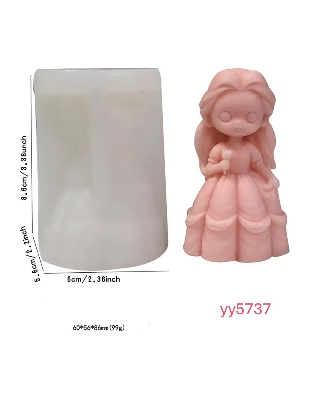 YY5737 Çiçek Tutan Prenses Figürü Silikon Kalıp • El Yapımı Biblo ve Mum Kalıbı • Zarif Koleksiyon ve Hediye Tasarımı!