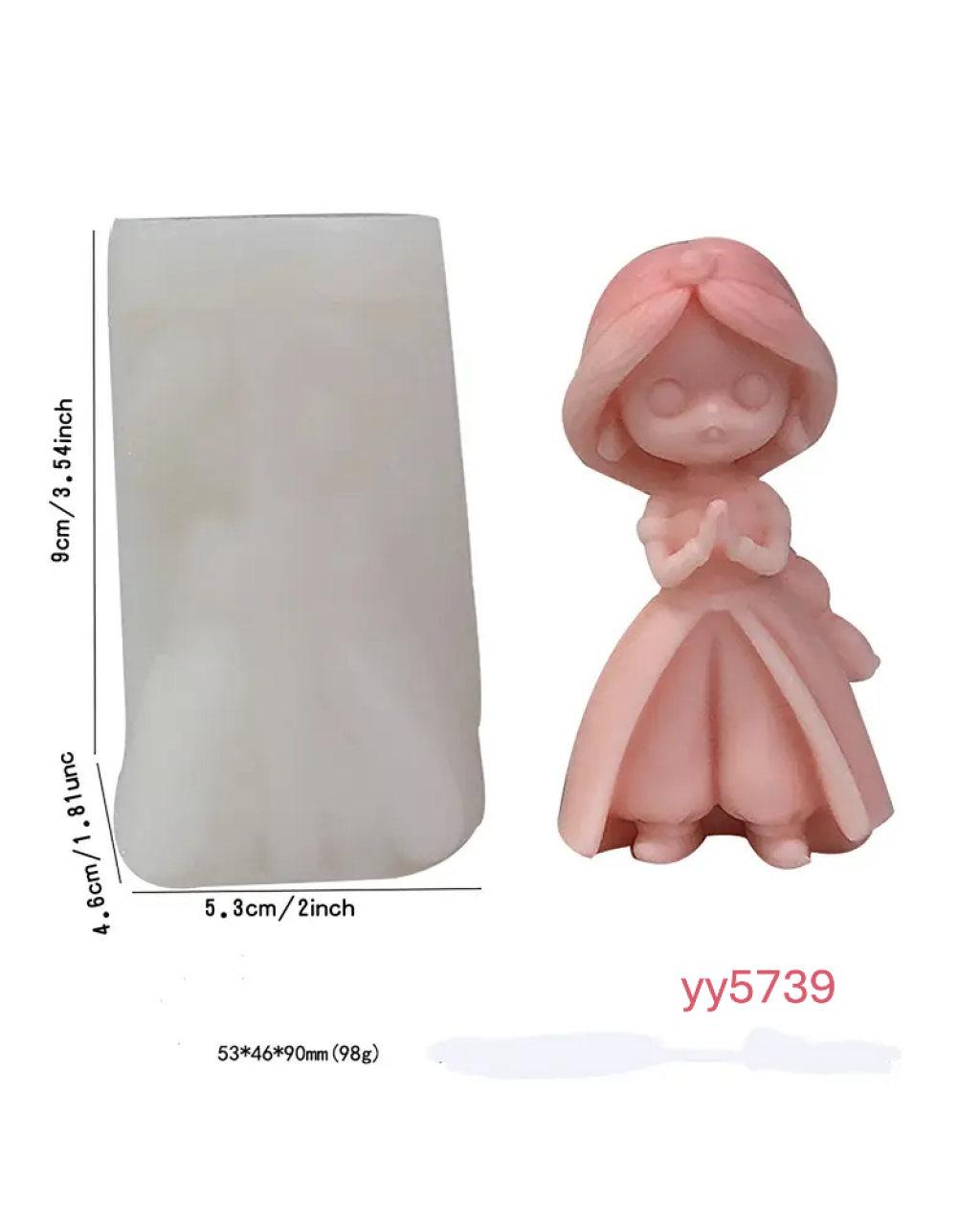  YY5739 Dua Eden Kız Figürü Silikon Kalıp • El Yapımı Biblo ve Mum Kalıbı • Anlamlı ve Dingin Dekoratif Tasarım!