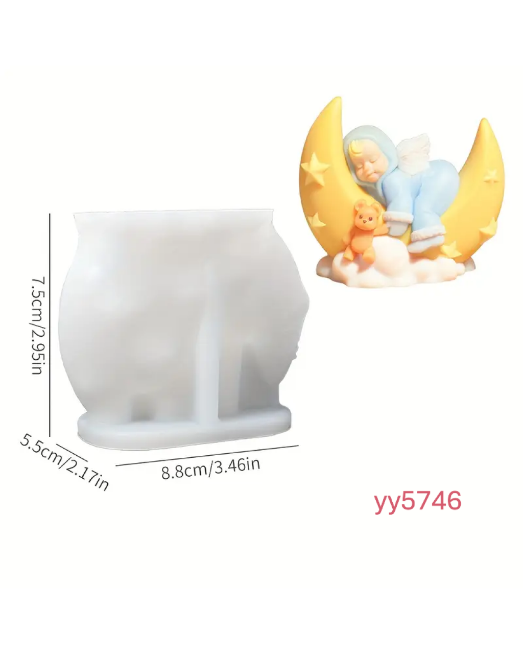 Ay Yataklı Bebek Mumluk Silikon Kalıp - Sevimli ve Yaratıcı Dekoratif Mum Kalıbı, Şirin Hediye Seçeneği!