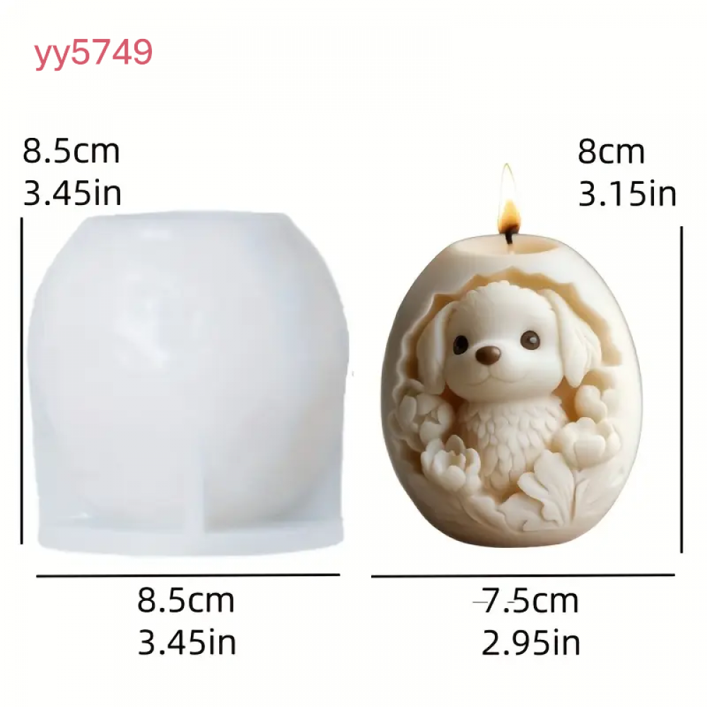  YY5749 Köpek Figürlü Silikon Mum Kalıbı - Şirin ve Yaratıcı Dekoratif Mum, Sevimli Hediye Seçeneği!