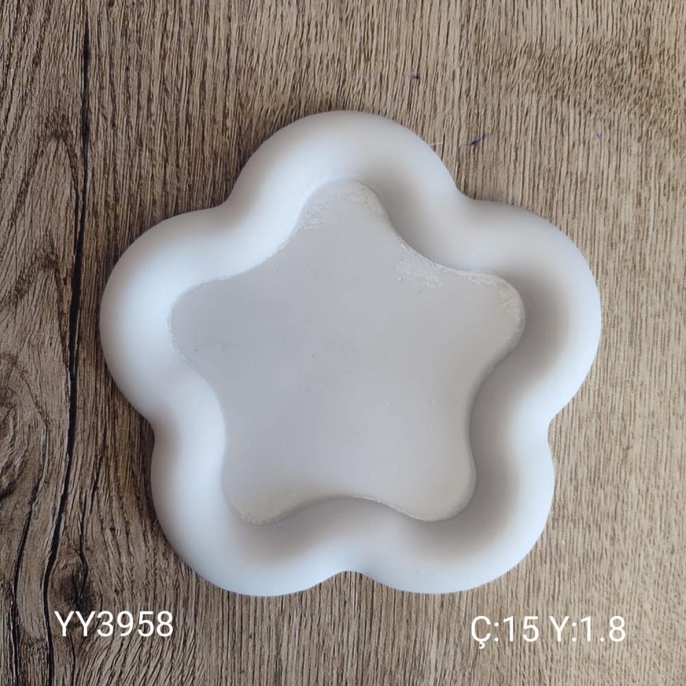 YY3958 - Dalgalı Yıldız Sunumluk - SİLİKON KALIP YY3958 - Dalgalı Yıldız Sunumluk - SİLİKON KALIP