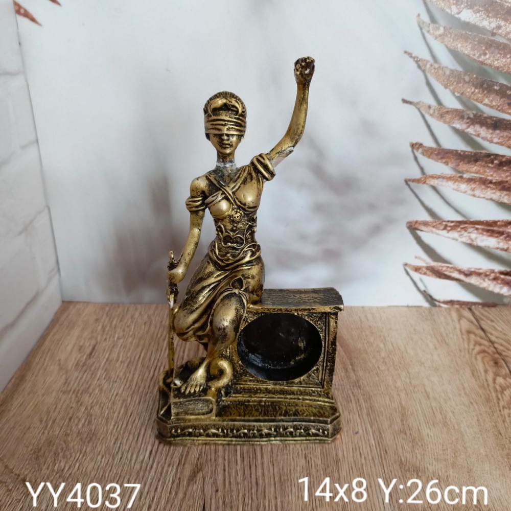 YY4037 Adalet Kraliçsi Themis Masa Saatli Model