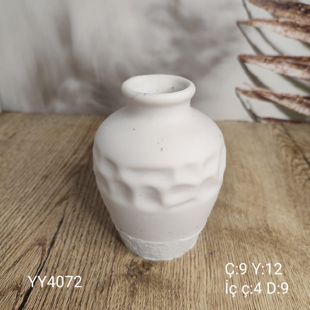 YY4072 Küp Görünümlü Vazo Ortası Çukurlu
