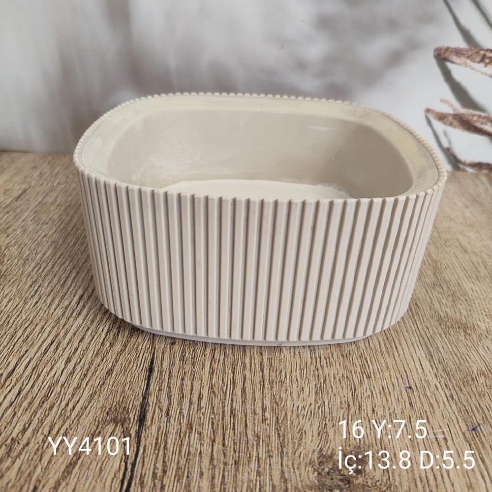 YY4101 Dikine Çizgili Saksı 16Cm YY4101 Dikine Çizgili Saksı 16Cm