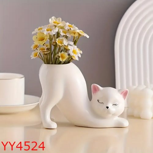 YY4524 - Kedi Figürlü Vazo Silikon Kalıp