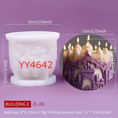 Kale Temalı Mumluk Silikon Kalıp • El Yapımı Dekoratif Obje ve Hediye Seçeneği