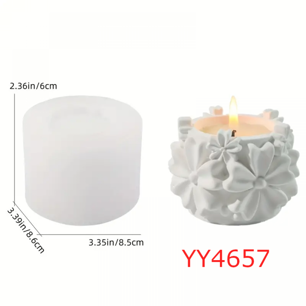 YY4657 Krizantem Çiçeği Mumluk Silikon Kalıp: Doğal ve Estetik Hediye Seçeneği!