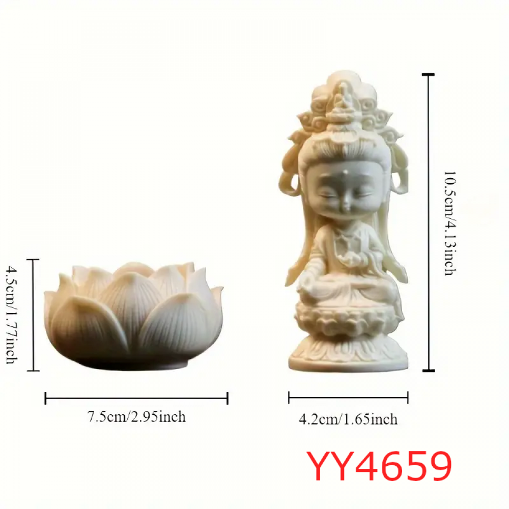 YY4659 - LOTUS TABANLI KIZ BİBLO - MUM - SİLİKON KALIP 
