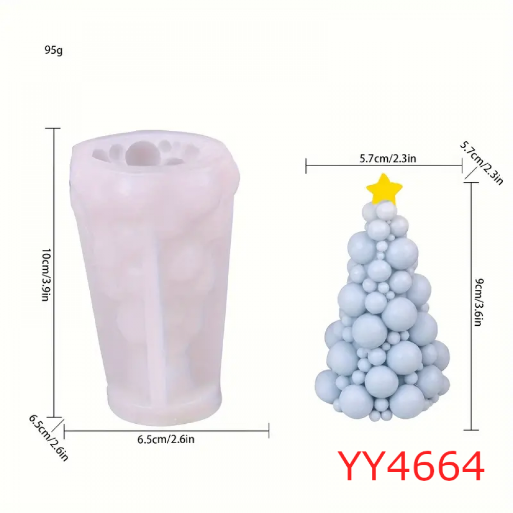 YY4664 - NOEL AĞACI MUM - SİLİKON KALIP 
