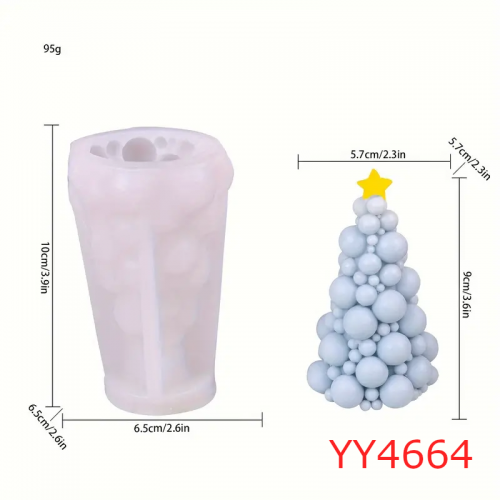 YY4664 - NOEL AĞACI MUM - SİLİKON KALIP 