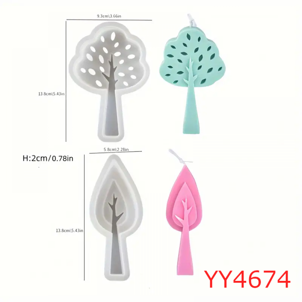 YY4674 - AĞAÇ ŞEKLİNDE MUM - SİLİKON KALIP