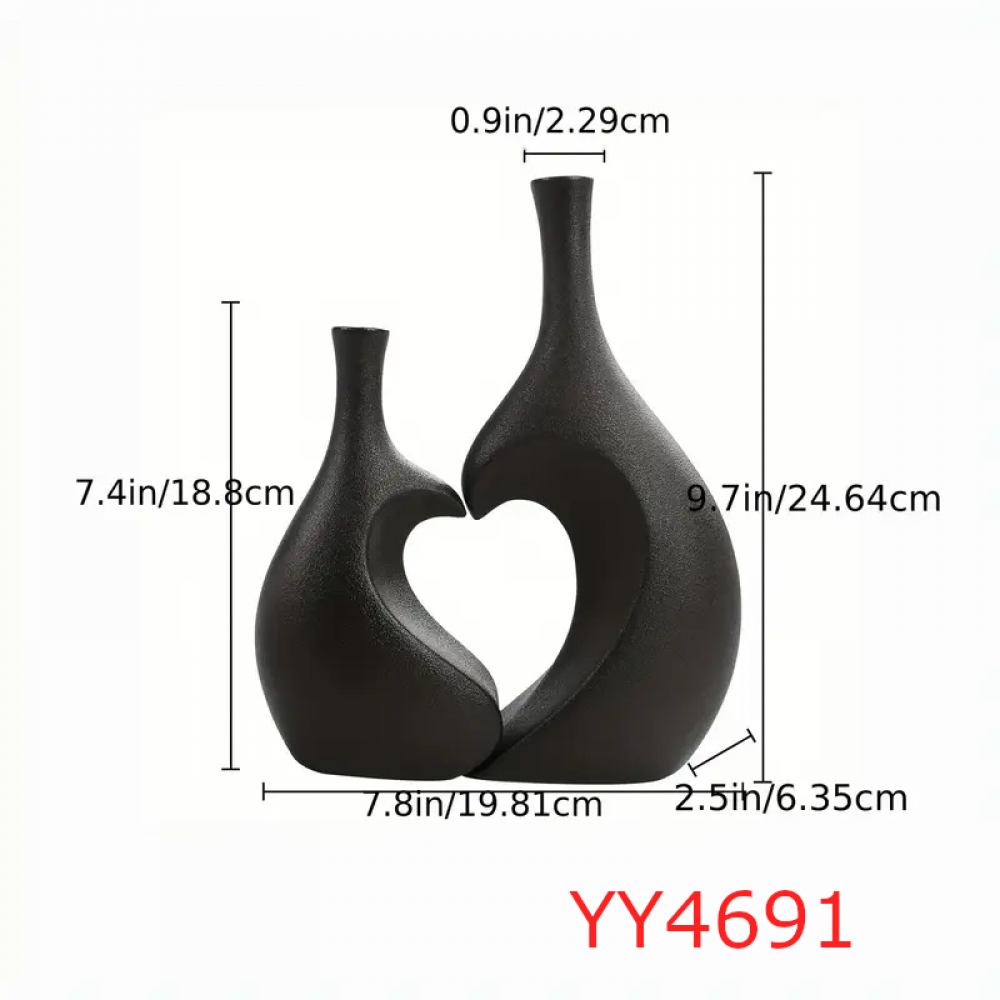 YY4691 - BOHEM TARZI KALP ÇİFT VAZO
