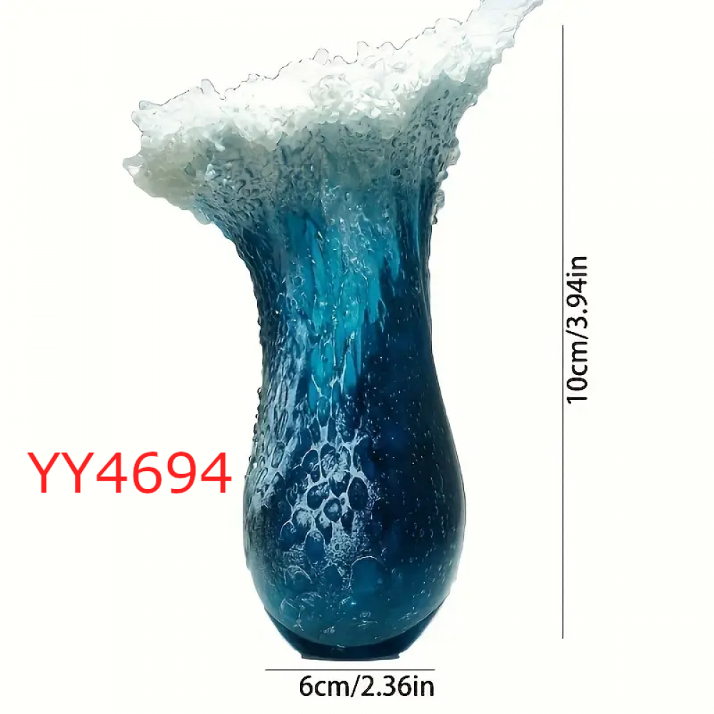 YY4694 - DALGA TASARIMLI VAZO - SİLİKON KALIP