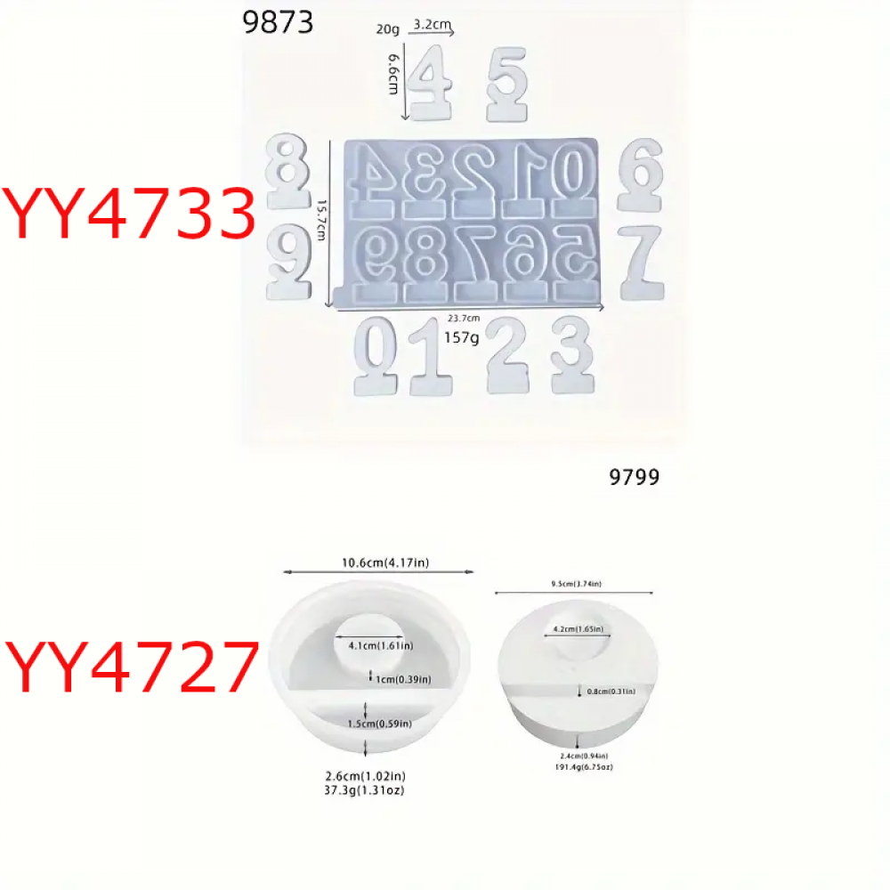 YY4733 - SAYI MUMLAR DEKOR - SİLİKON KALIP 