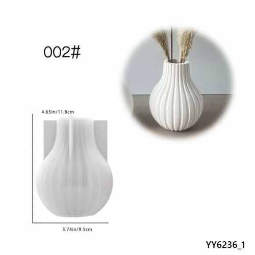 YY6236 – Çizgili Ampul Minimal Vazo Silikon Kalıp