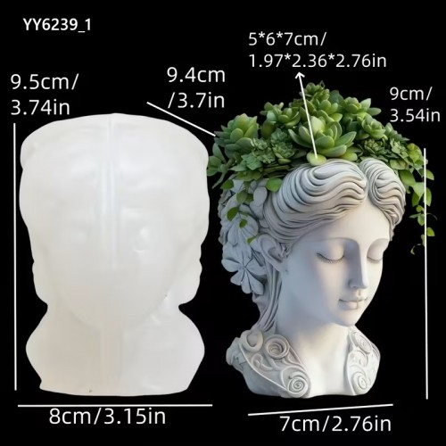 YY6239 – Asil Kadın Sukulent Saksı Silikon Kalıp