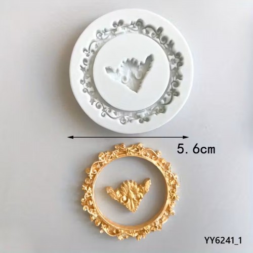 YY6241 – Desenli Yuvarlak Çerçeve Silikon Kalıp