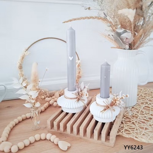 YY6243 – Çizgili Göbekli Şamdan Mumluk Silikon Kalıp