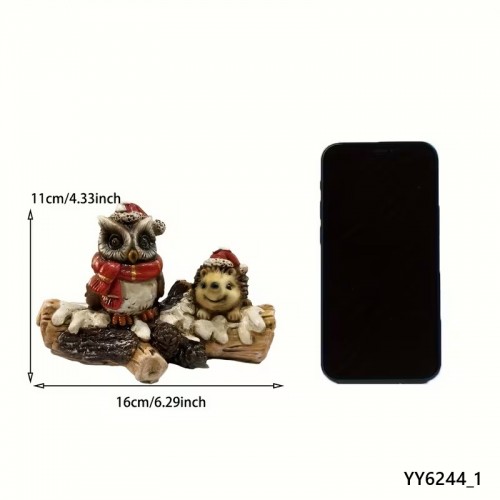 YY6244 – Dal Üzerinde Üşüyen Baykuş ve Kirpi Biblo Silikon Kalıp