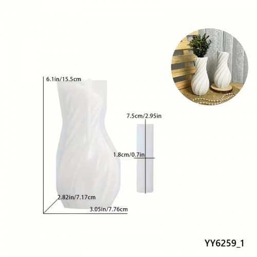 YY6259 – Döner Çizgili Şık Vazo Silikon Kalıp