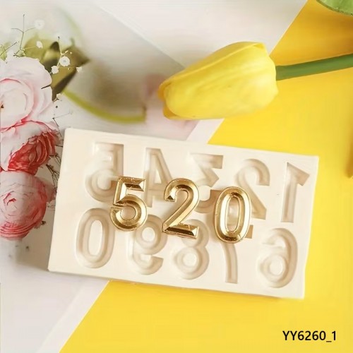 YY6260 – Kabartmalı Rakam ve Harfler Silikon Kalıp