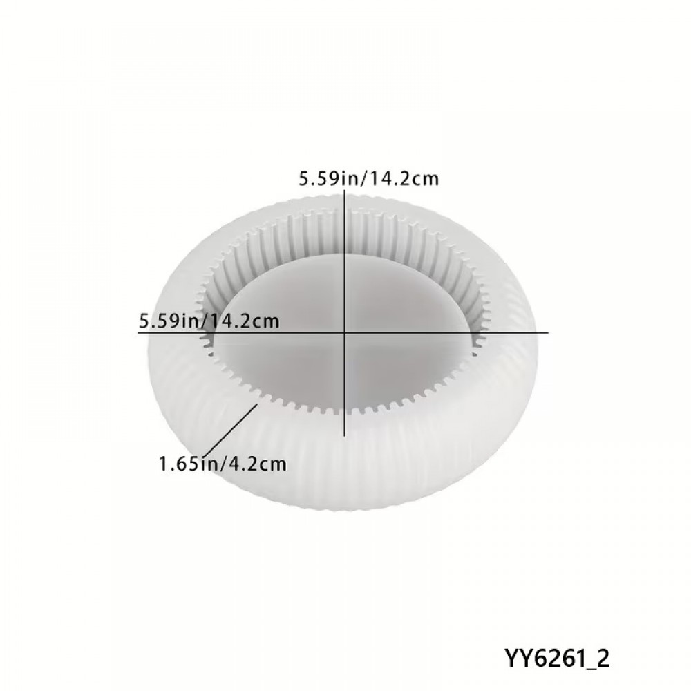 YY6261 – Çizgili Yuvarlak Tasarım Mumluk Silikon Kalıp