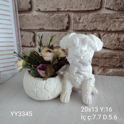 Saksılı Köpek Silikon Kalıp – Sevimli ve Dekoratif Hediye!