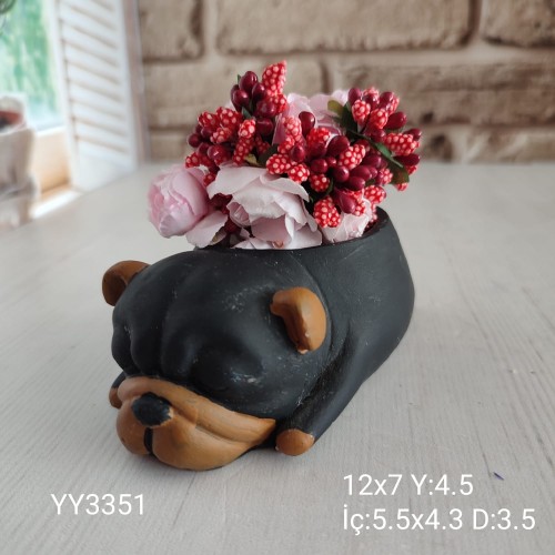 Köpek Figürlü Sukulent Saksı Silikon Kalıp – Sevimli ve Dekoratif Hediye!