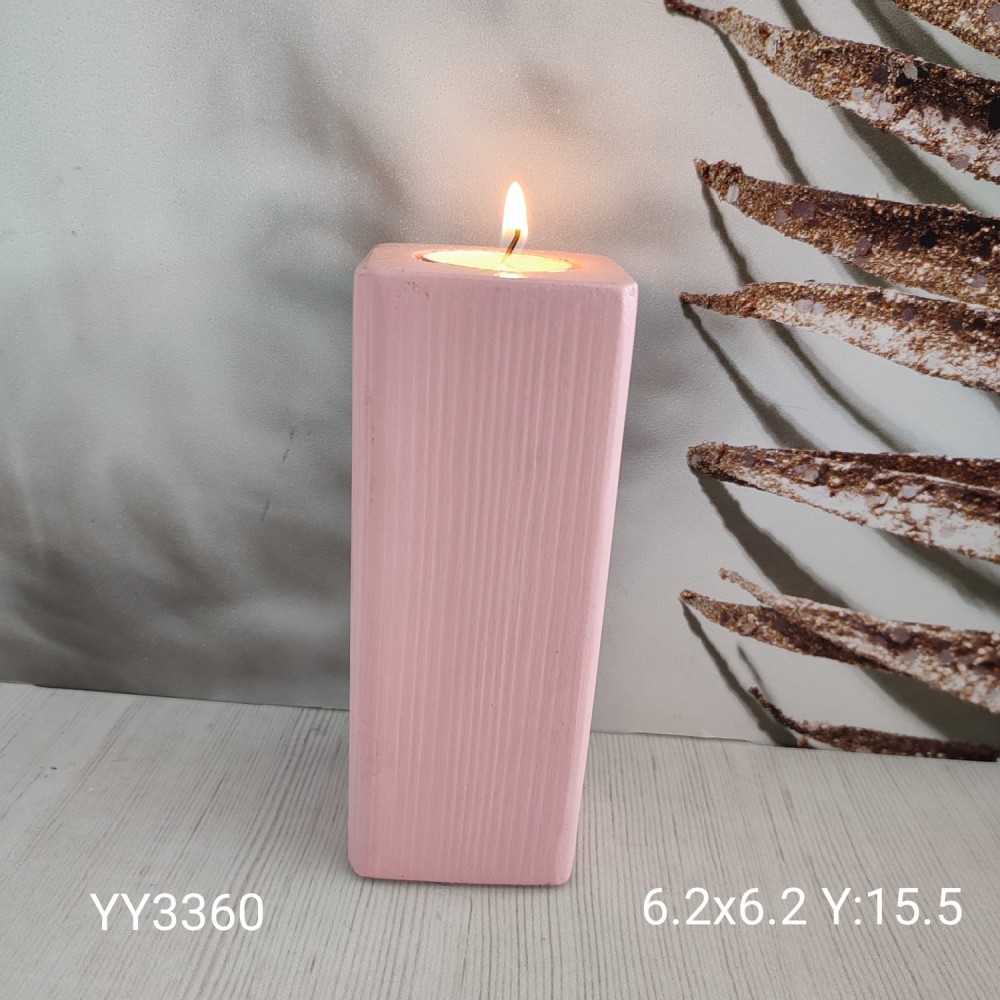YY3360-Dikdörtgen Düz Sütun Mumluk 15.5Cm YY3360-Dikdörtgen Düz Sütun Mumluk 15.5Cm