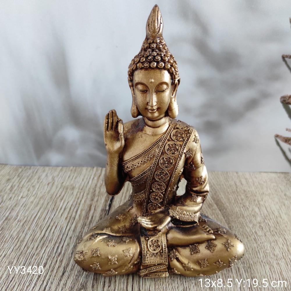 YY3420 Sağ Eli Havada Oturan Buda Silikon Kalıp • El Yapımı Spiritüel Dekorlar için Hediye Seçeneği!