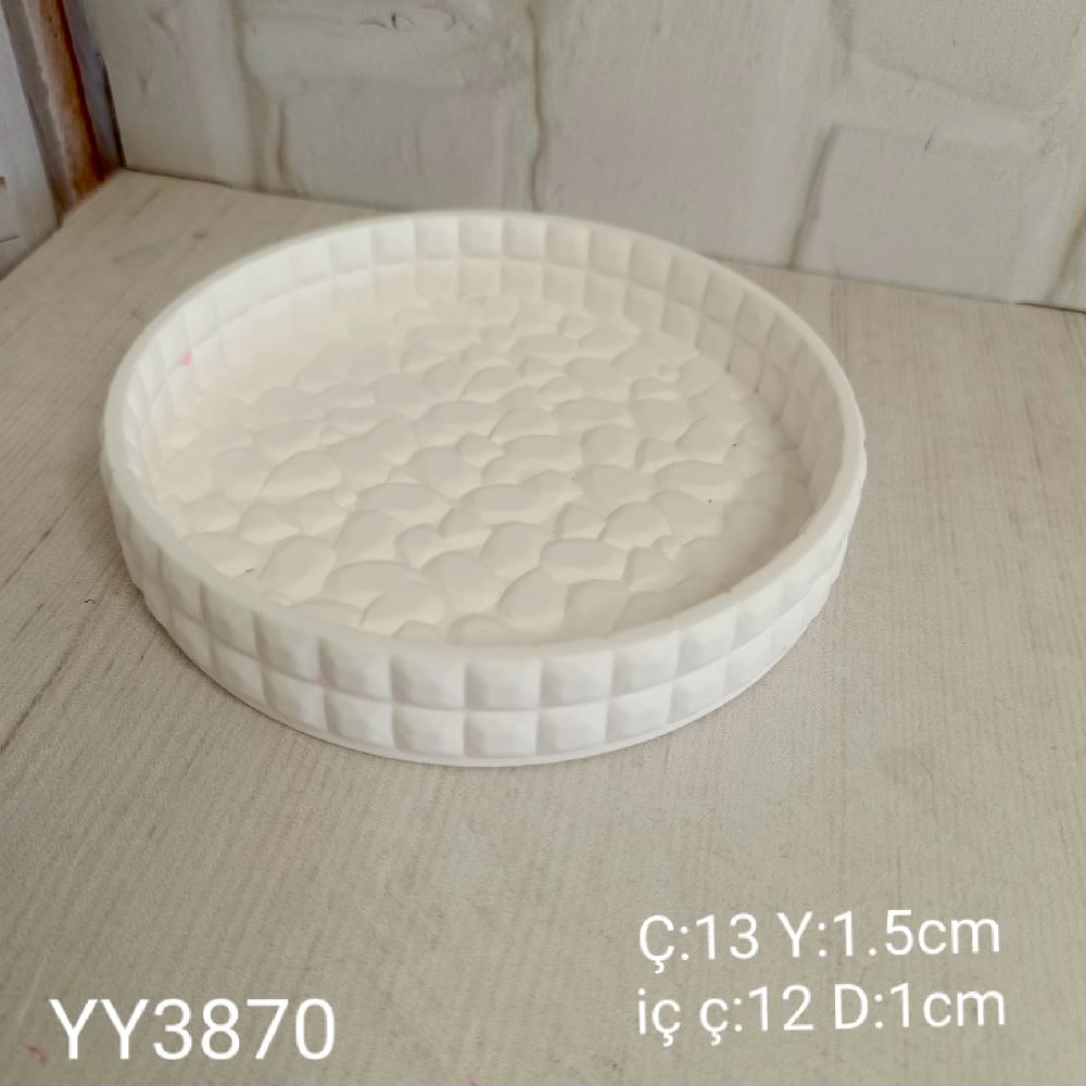 YY3870 - TAŞ DÖŞEMELİ YUVARLAK SUNUMLUK - SİLİKON KALIP 
