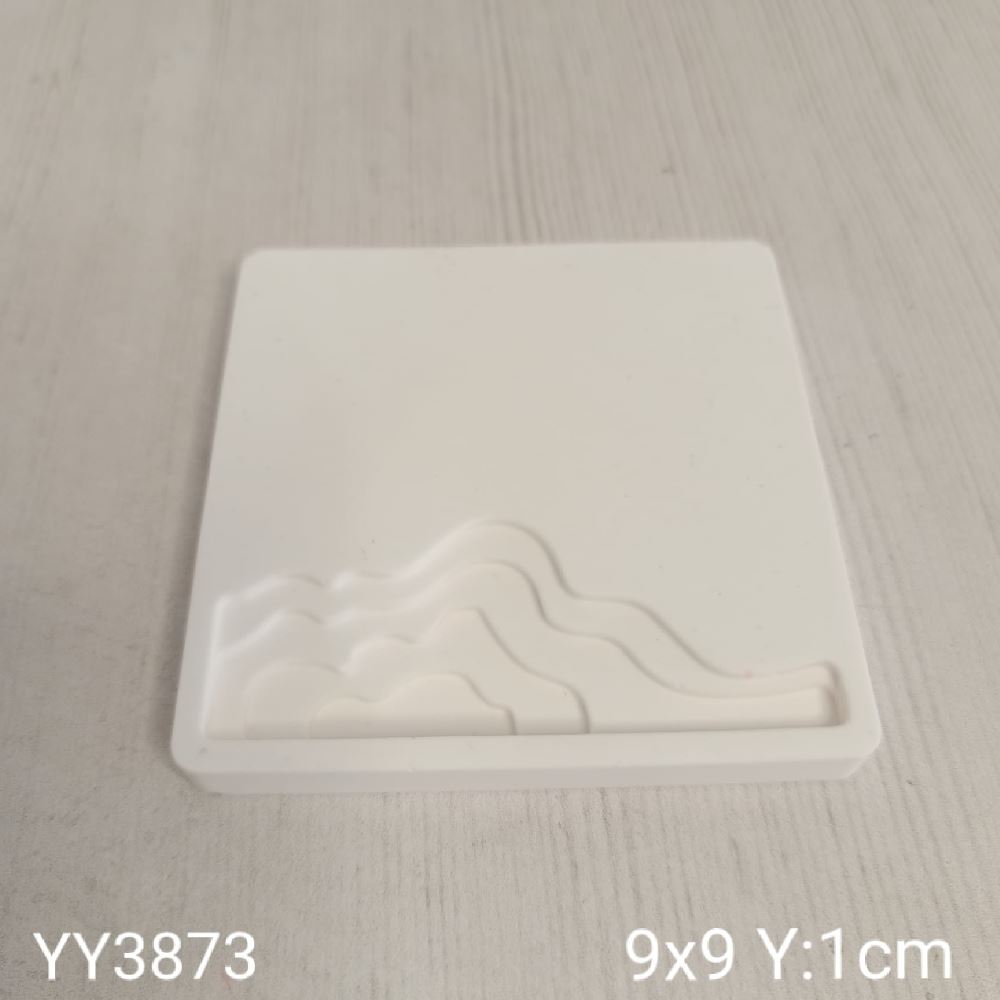 YY3873 - DALGALI KARE SUNUMLUK - SİLİKON KALIP 