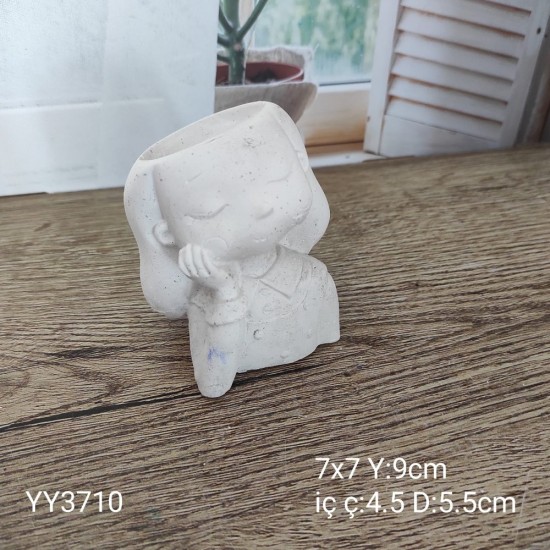 YY3710 DÜŞÜNEN KIZ SUKULET SAKSI SİLİKON KALIP YY3710 DÜŞÜNEN KIZ SUKULET SAKSI SİLİKON KALIP