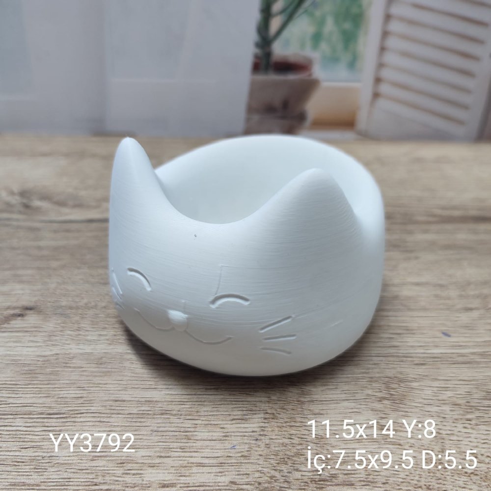 YY3792 MUTLU KEDİ MUMLUK, SAKSI SİLİKON KALIP YY3792 MUTLU KEDİ MUMLUK, SAKSI SİLİKON KALIP