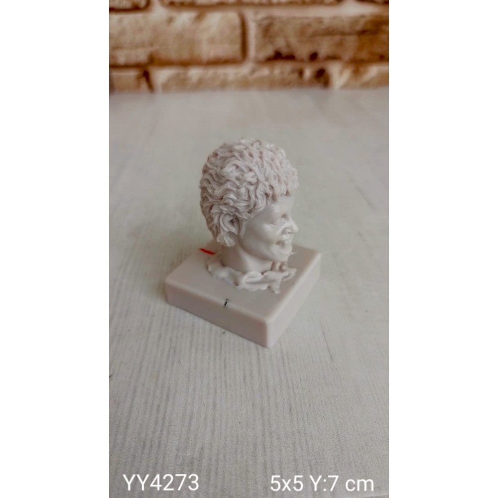 YY4273 Kaideli Erkek Büst Silikon Kalıp • El Yapımı Dekoratif Biblo Tasarımları için Hediye Seçeneği!