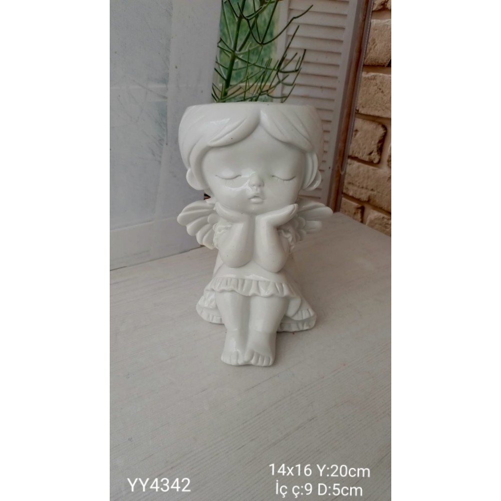 YY4342 MELEK TEMALI SAKSI SİLİKON KALIP YY4342 MELEK TEMALI SAKSI SİLİKON KALIP