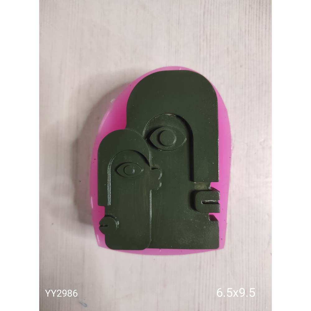 YY2986 Soyut Yüz Biblo Mumluk Çift Başlı Minimal