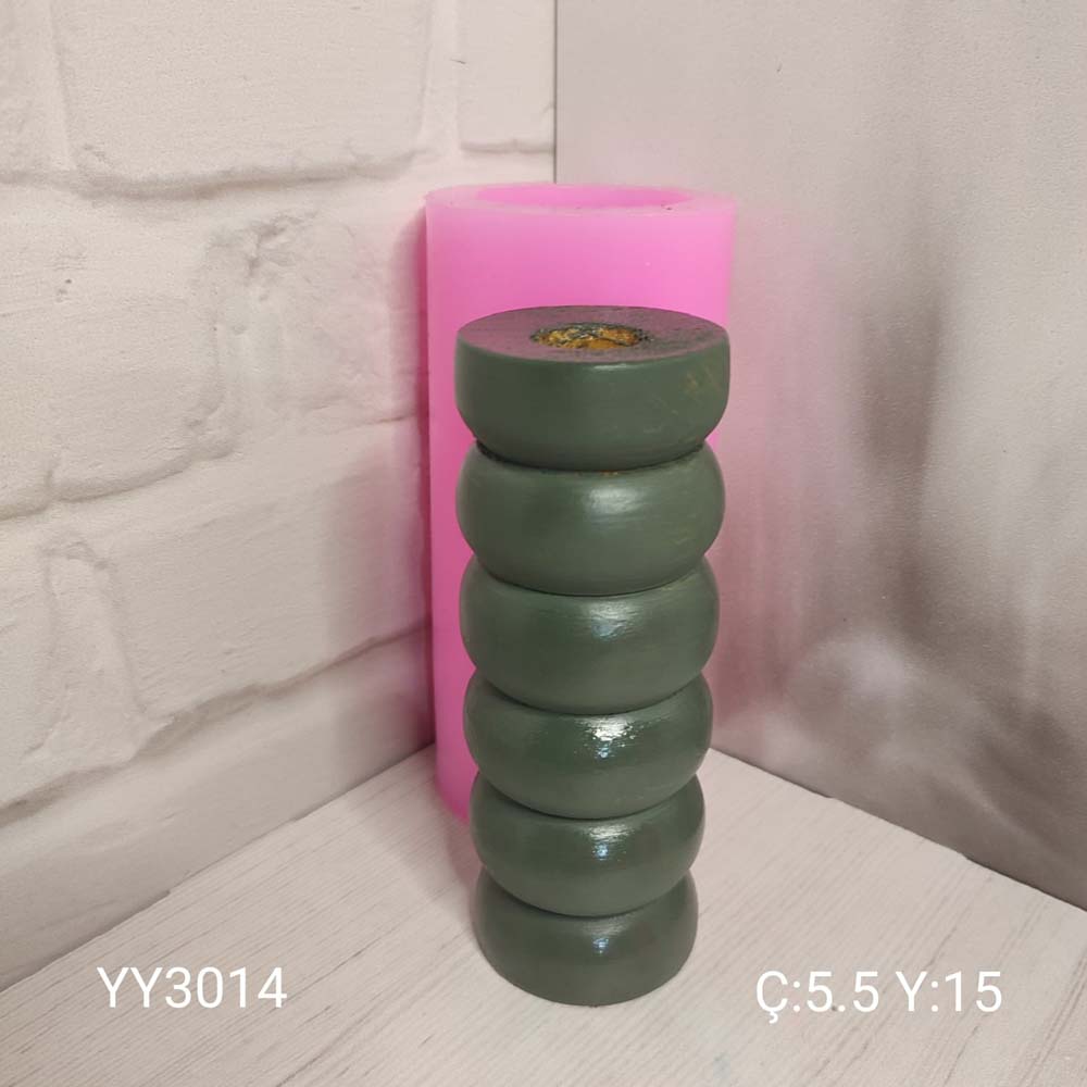 YY3014 Silindir Uzun Mumluk 6 Dilimli 15Cm