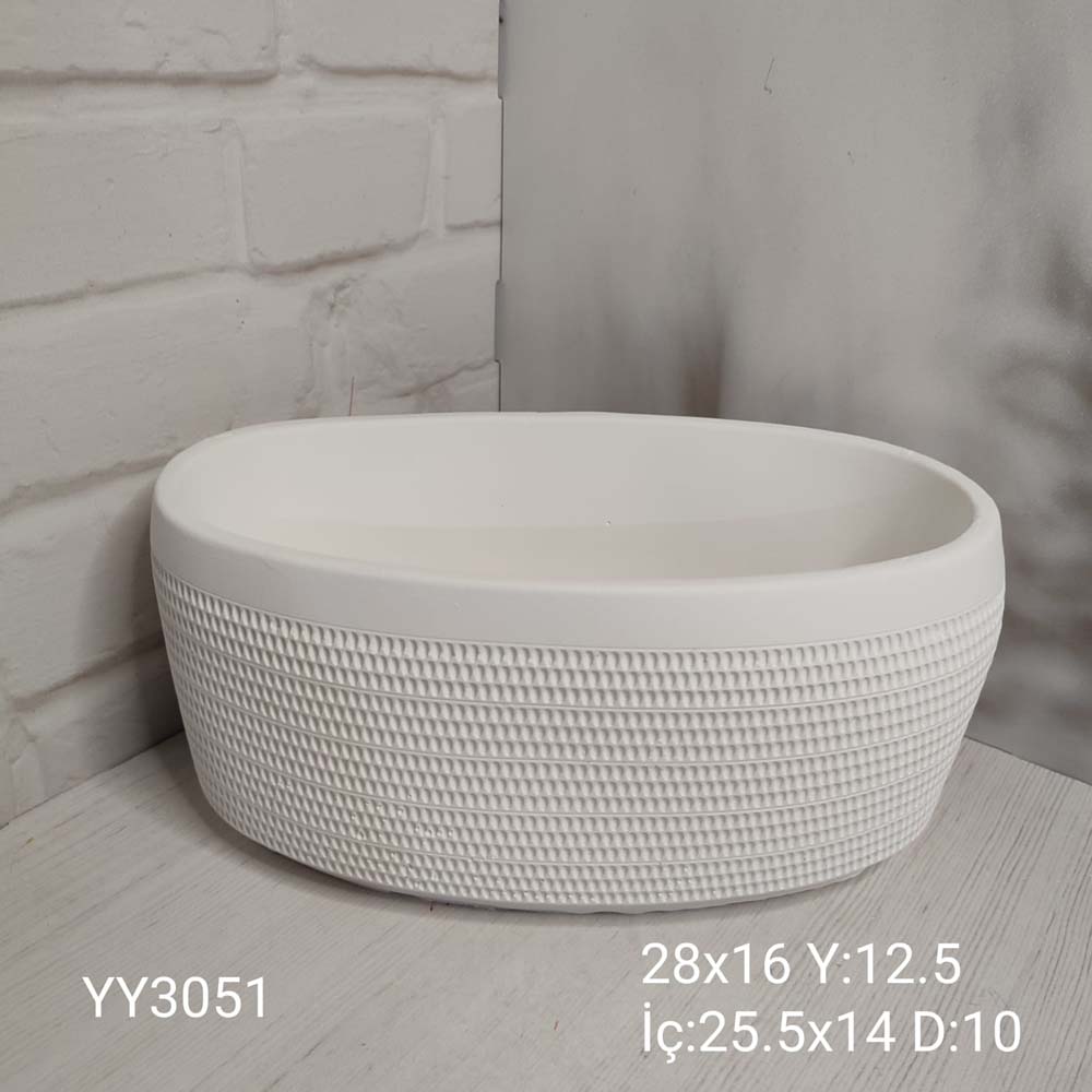 YY3051 Noktalı Geniş Saksı 28Cm
