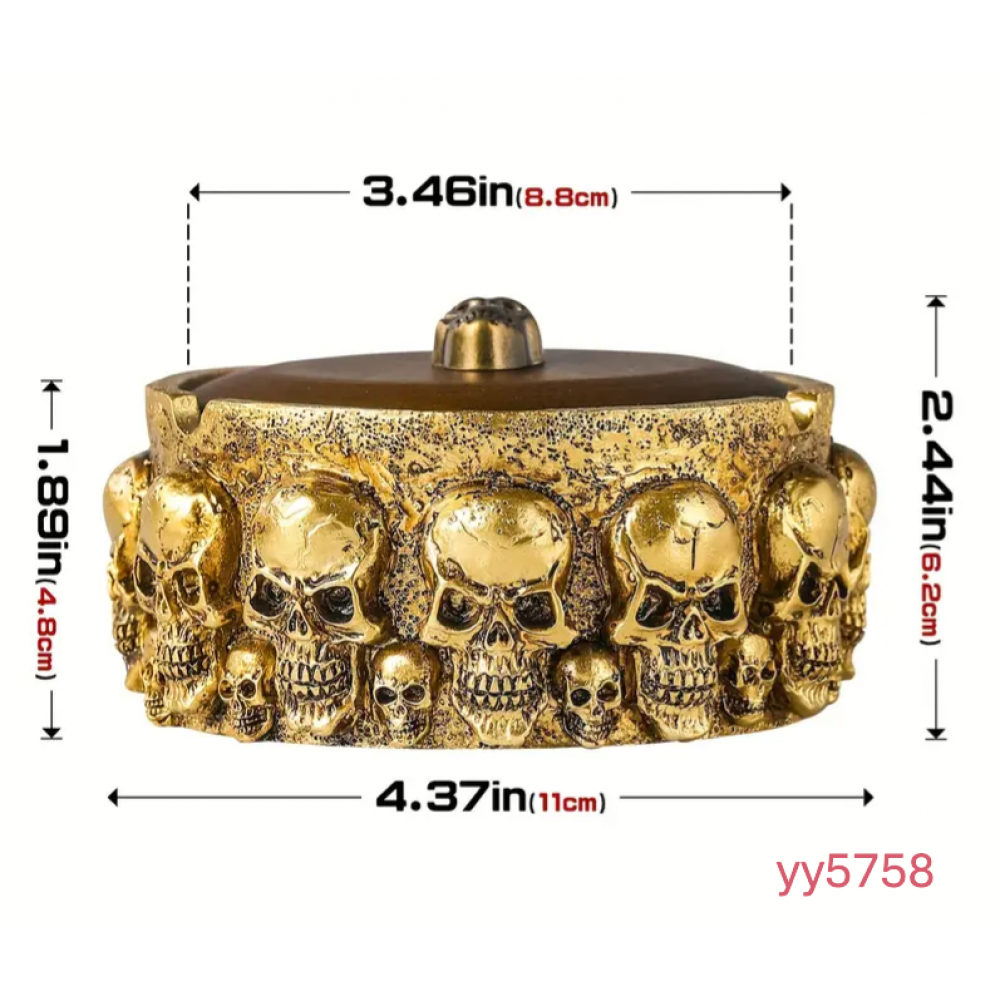  YY5758 Gotik Kafatası Figürlü Küllük ve Dekoratif Biblo - Yaratıcı ve Şık Tasarım, Farklı Hediye Seçeneği!